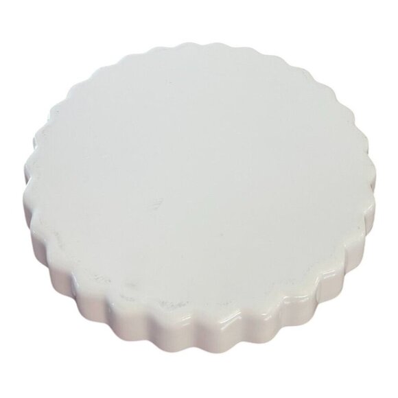 New Vintage Japanese Porcelain Baking Serving Quiche Tart Dish Blue White Floral - Picture 4 of 4